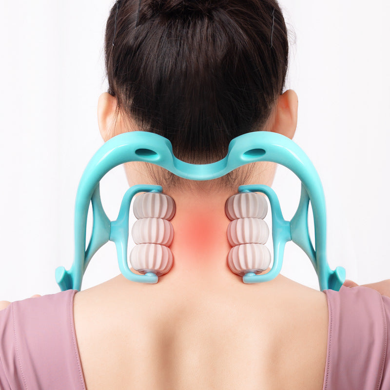 6-Wheel Manual Neck & Body Massager – Deep Tissue Stress Relief Tool