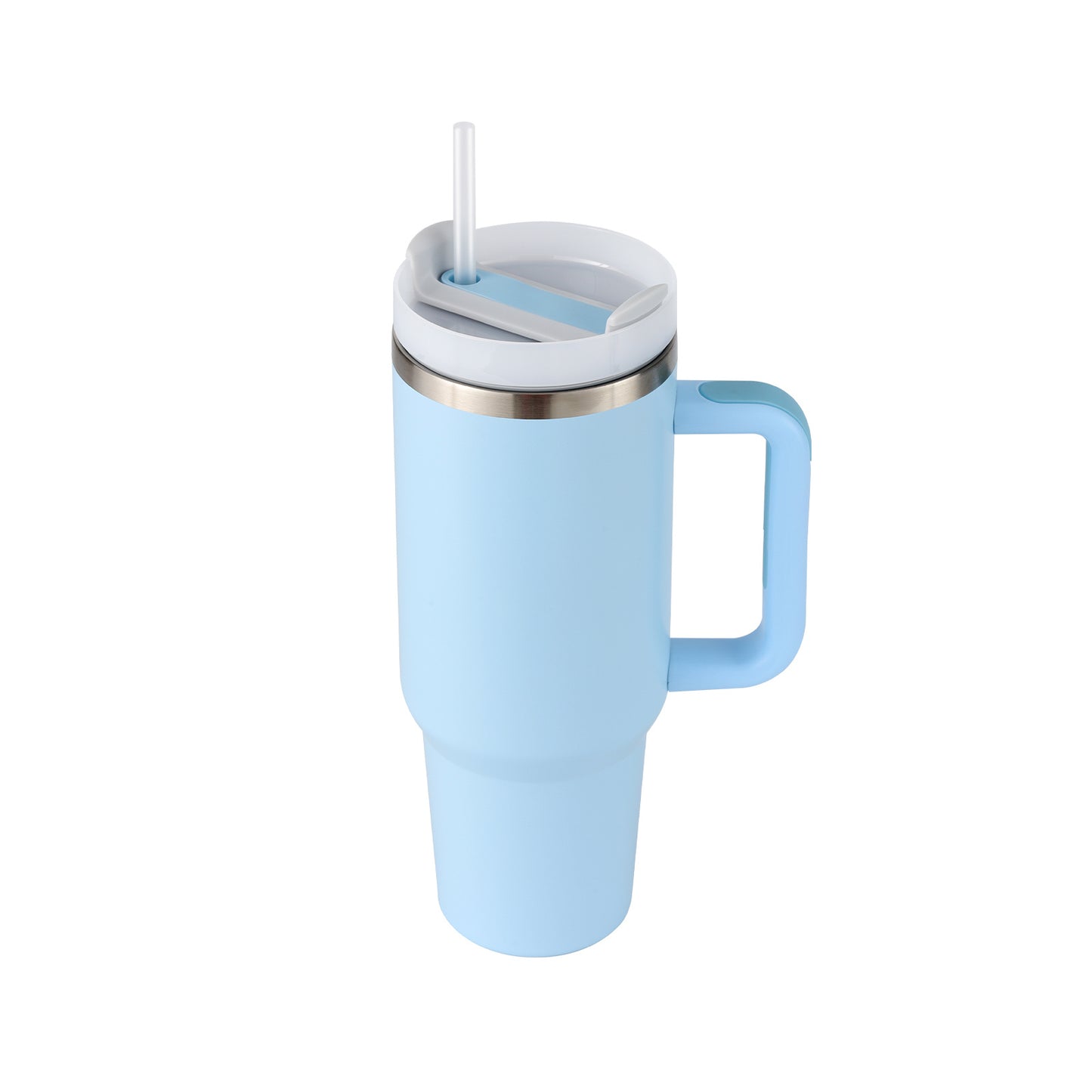 40oz Insulated Tumbler with Handle & Straw – Spill Proof