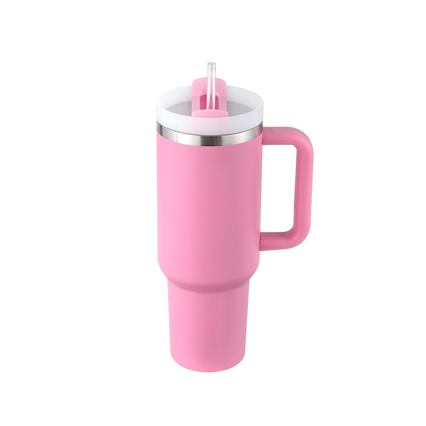 40oz Insulated Tumbler with Handle & Straw – Spill Proof
