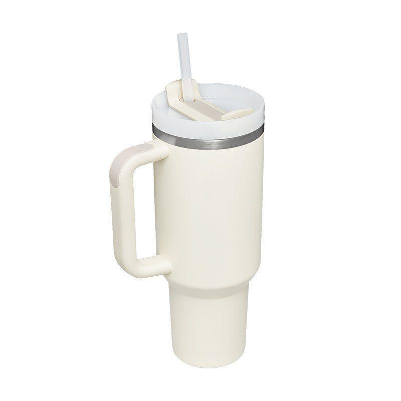 40oz Insulated Tumbler with Handle & Straw – Spill Proof